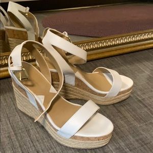 White wedge heels
